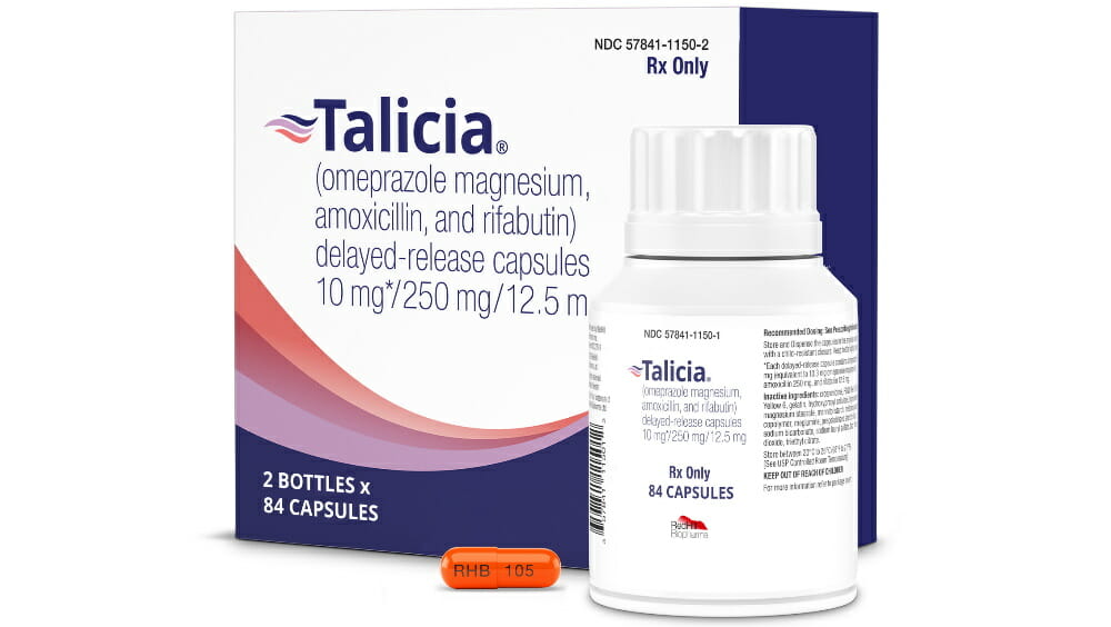 Talicia (omeprazole + amoxicillin + rifabutin).